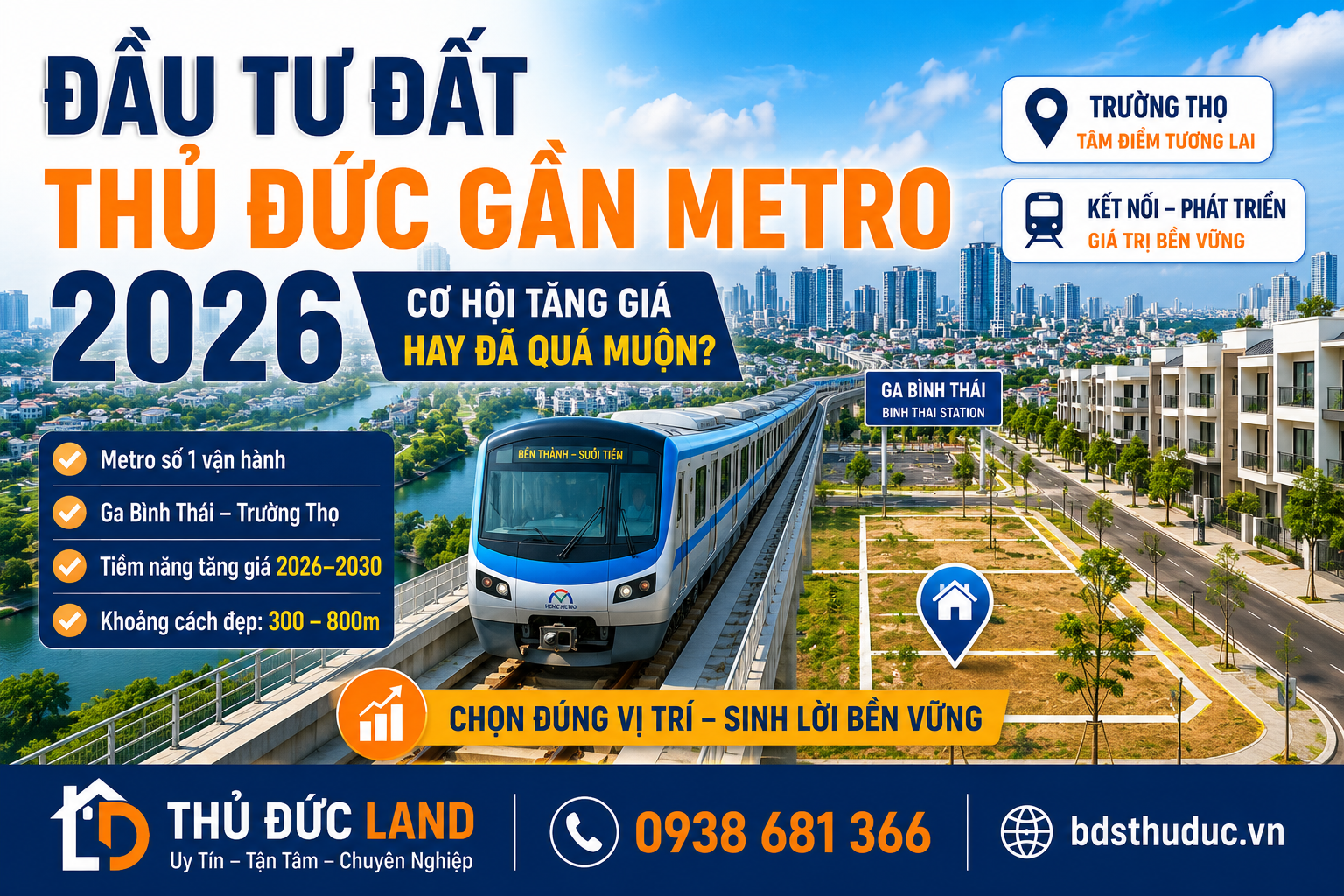 Đầu Tư Đất Thủ Đức Gần Metro 2026: Cơ Hội Tăng Giá Hay Đã Quá Muộn?